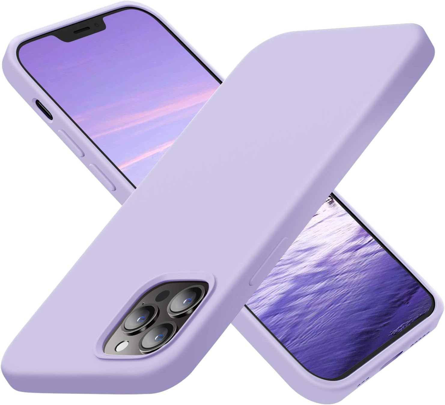 Cordking Compatible with iPhone 12 Pro Max case, Silicone Ultra Slim Shockproof Phone Case with [Soft Anti-Scratch Microfiber Lining], 6.7 inch, Clove Purple