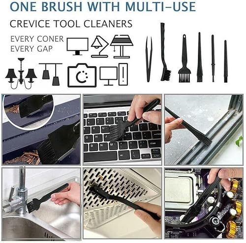Miniatura 3 de 6 en 1 pequeño mango de plástico portátil Nylon Anti Static Cepillos ordenador portátil teclado limpiador cepillo polvo limpieza kit