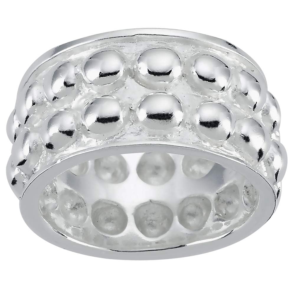 Vinani Damen Ring aus 925 Sterling Silber - Kugelbandring nickelfrei & antiallergisch, zeitloser Silberring, Damen Schmuck Designed in Deutschland, Geschenk für Frauen