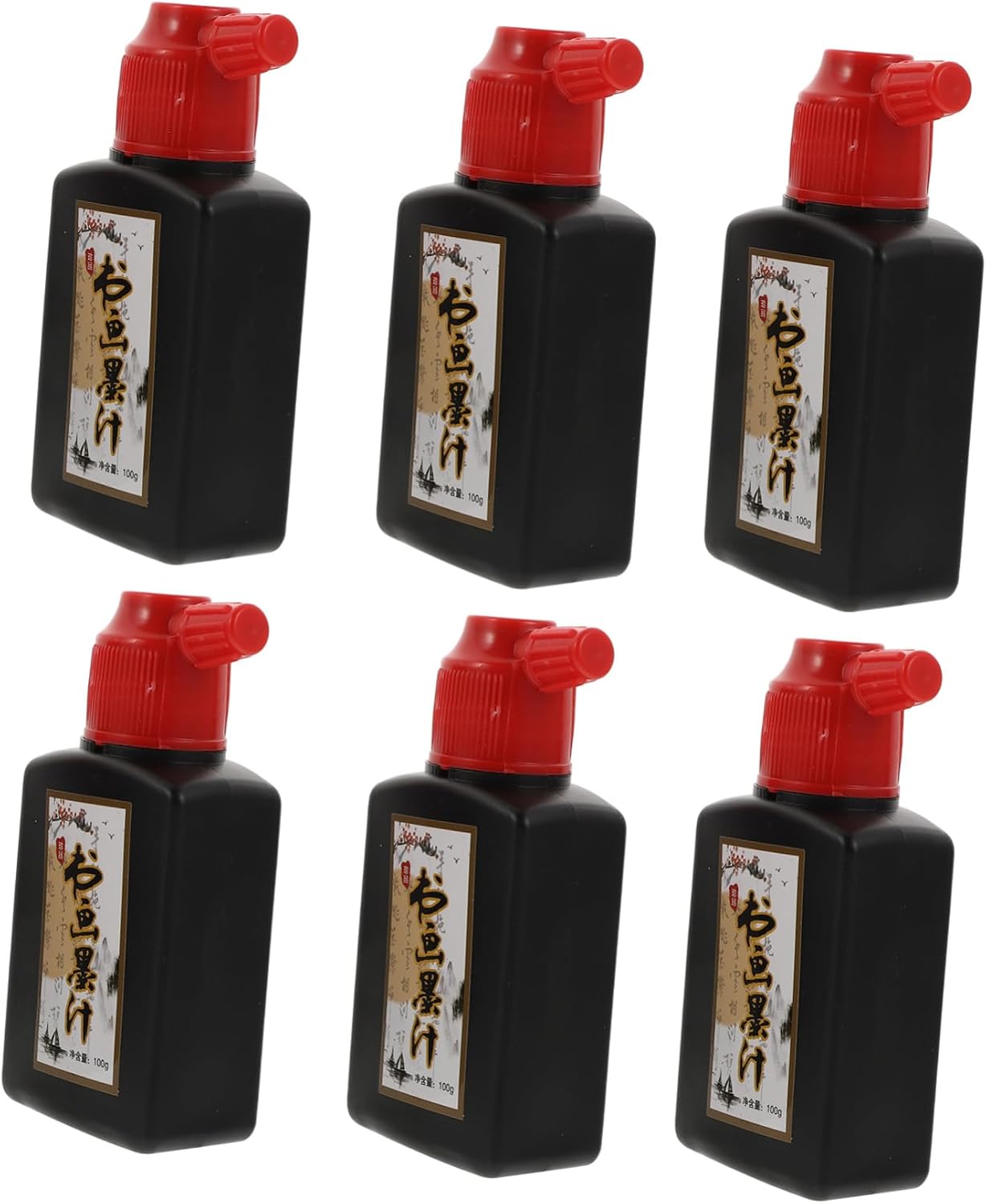 Homoyoyo 6pcs Natural Calligraphy Ink Fragrant Ink for Writing Drawing Painting for Beginners Home Office Use for Card Making Scrapbooking