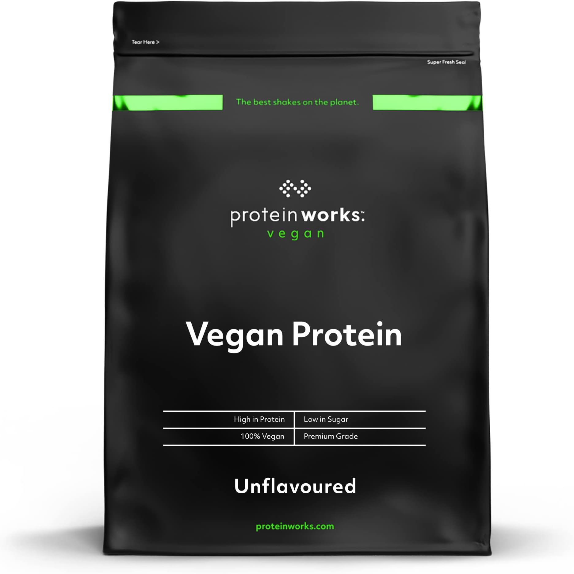 Protein Works - Vegan Protein Powder, Unflavoured, 16 Servings, 100% Plant Based & Natural, Premium Multi-Protein Blend, Low Fat Shake, Low Calorie Shake, 500g