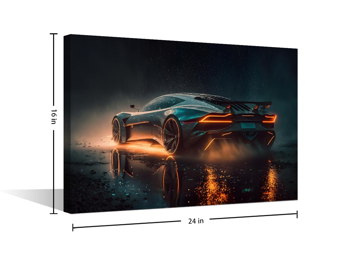 TISHIRON Wall Pictures for Living Room 1 Panels Modern Wall Art Sleek Futuristic Luxury Car Posters and Prints for Home Office Hotel Wall Decoration Stretched Framed Ready to Hang - Image 2