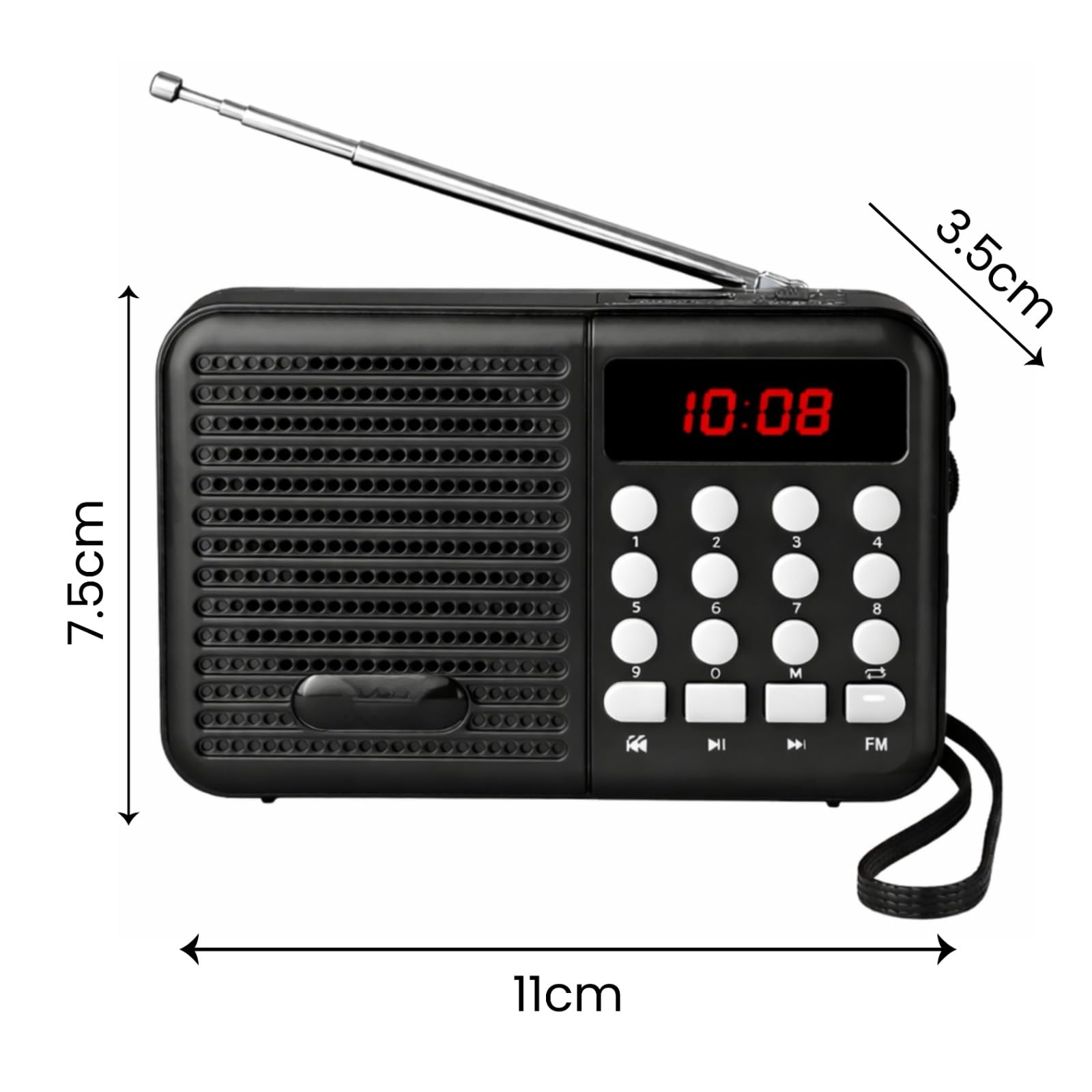 S8 FM Super Radio Audio Player, 9 Inch Antenna for Crystal Clear