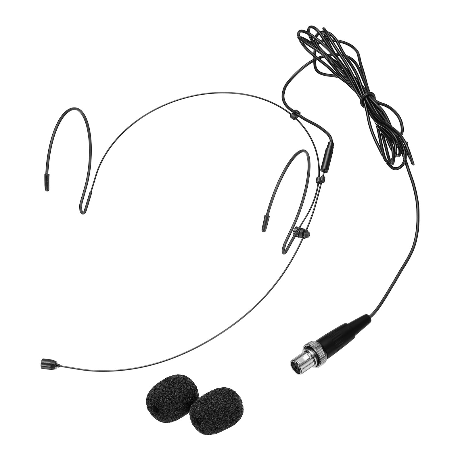 MECCANIXITY Ear Hook Headset Microphone w/Mini XLR 4 Pin Screw Plug,Black
