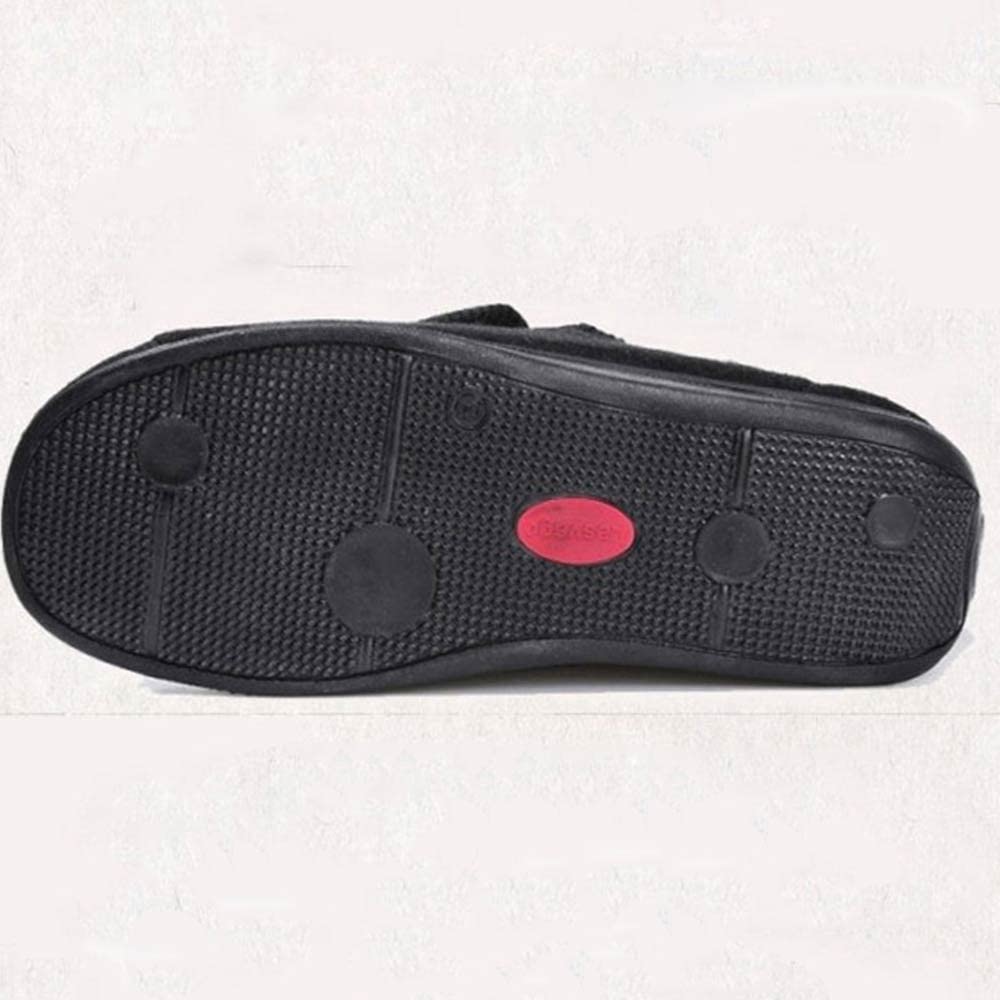 Pantuflas De Ancho Extra Ancho Para Hombre, Con Cierres Ajustables, Zapatos De Casa Para Diabéticos Hinchados Con Edema De Artritis De Ancho Extra Suela Antideslizante ( Color : Black , Size : 38 EU )