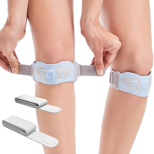 Miniatura 10 de Paquete de 2 correas de rótula para dolor de rodilla, soporte de rodilla, estabilizador de rótula, almohadilla ergonómica de silicona para tendón