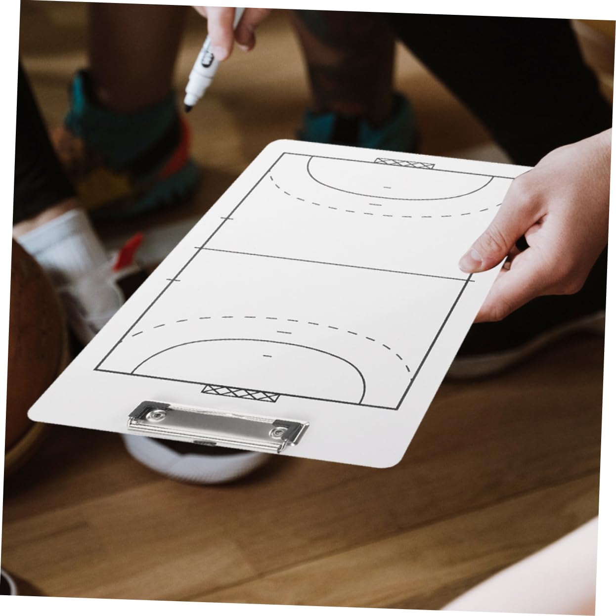 Tablero Táctico de Balonmano de Pvc Blanco, 2 Piezas
