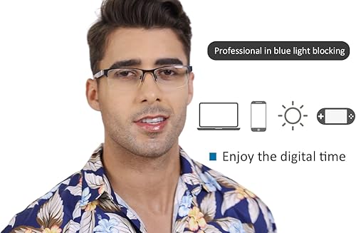 Miniatura 7 de mrbobmslee Paquete de 4 lentes de lectura para hombres, lectores de computadora con bloqueo de luz azul, anti rayos UV, fatiga oculardeslumbramiento