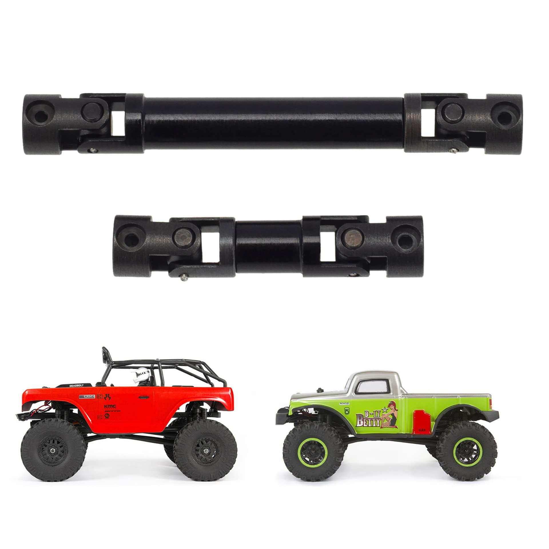 Hsthe Sea 1 Pair Metal Hard Steel Driveshafts Drive Shafts for Axial SCX24 1: 24 Scale RC Car, Black, 69-95 mm (lungo) - Image 2