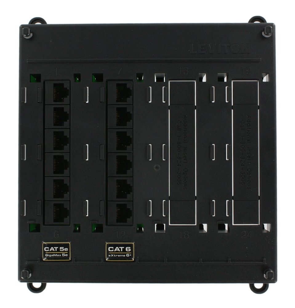 Leviton 476TM-652 Twist and Mount Patch Panel, 6 porte CAT 5e e 6 porte CAT 6
