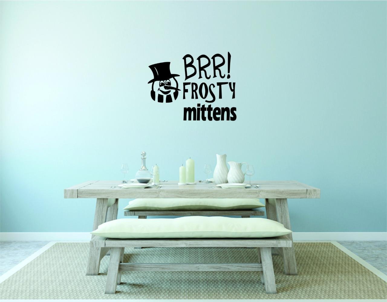 Design with Vinyl Unique Home Wall Stickers BRR Frosty Mittens Decal Décor for Bedroom Living Room Nursery - Size: 33 Inch X 47 Inch