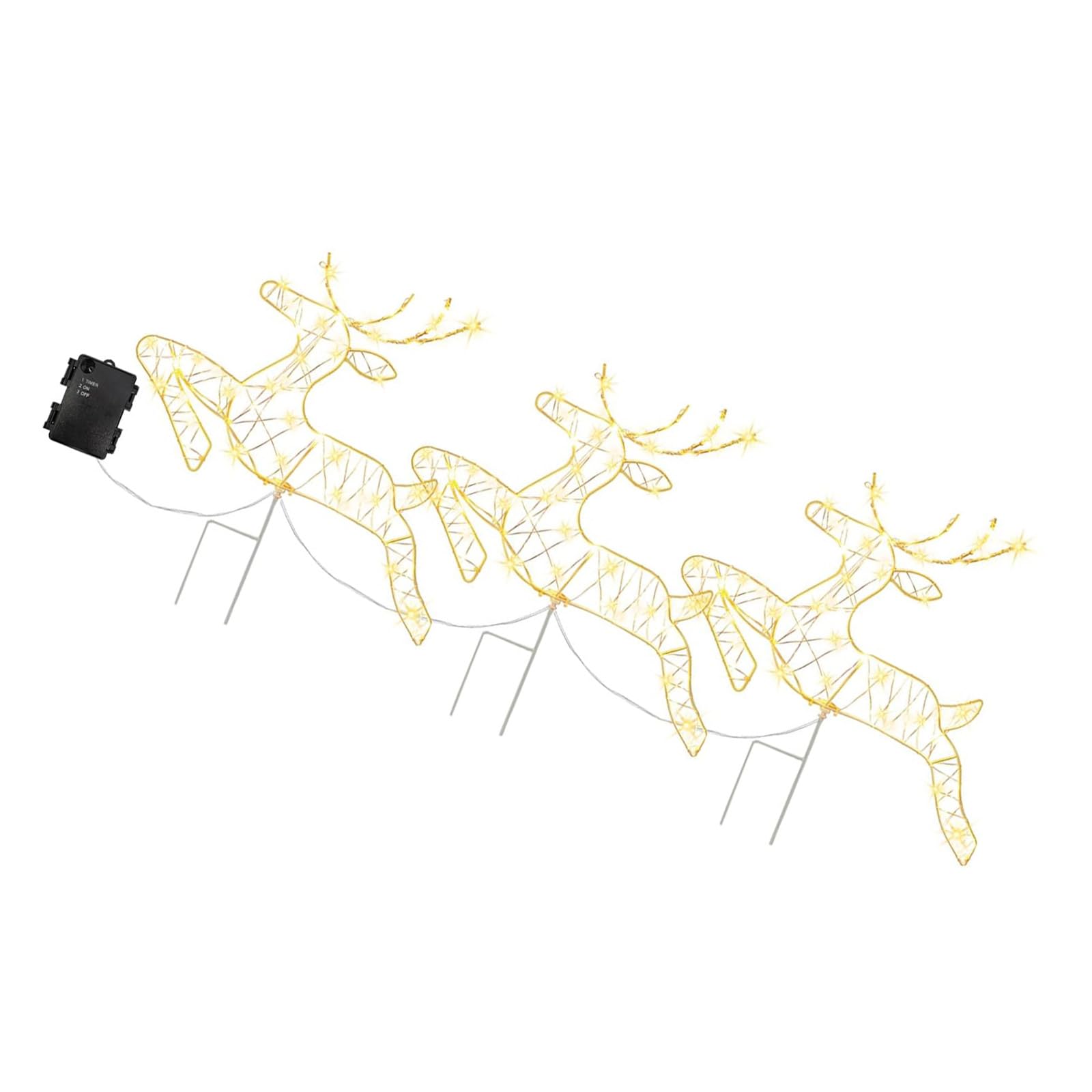 LED Lichterkette, Rentier, Gartenlandschaft, Weg, Rentier, Weihnachten, Außendekoration, wetterbeständige Außendekoration