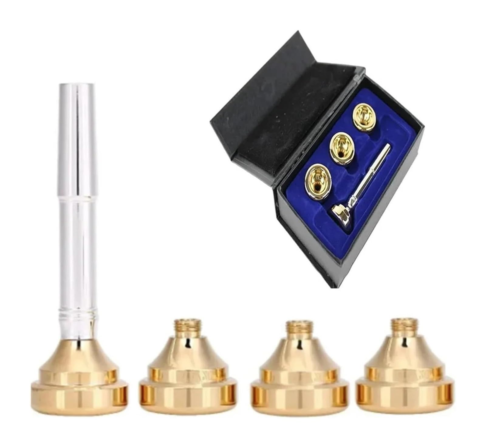 Bocchino per trombone, Set bocchino for tromba in ottone, oro, misure multiple, 4 pezzi