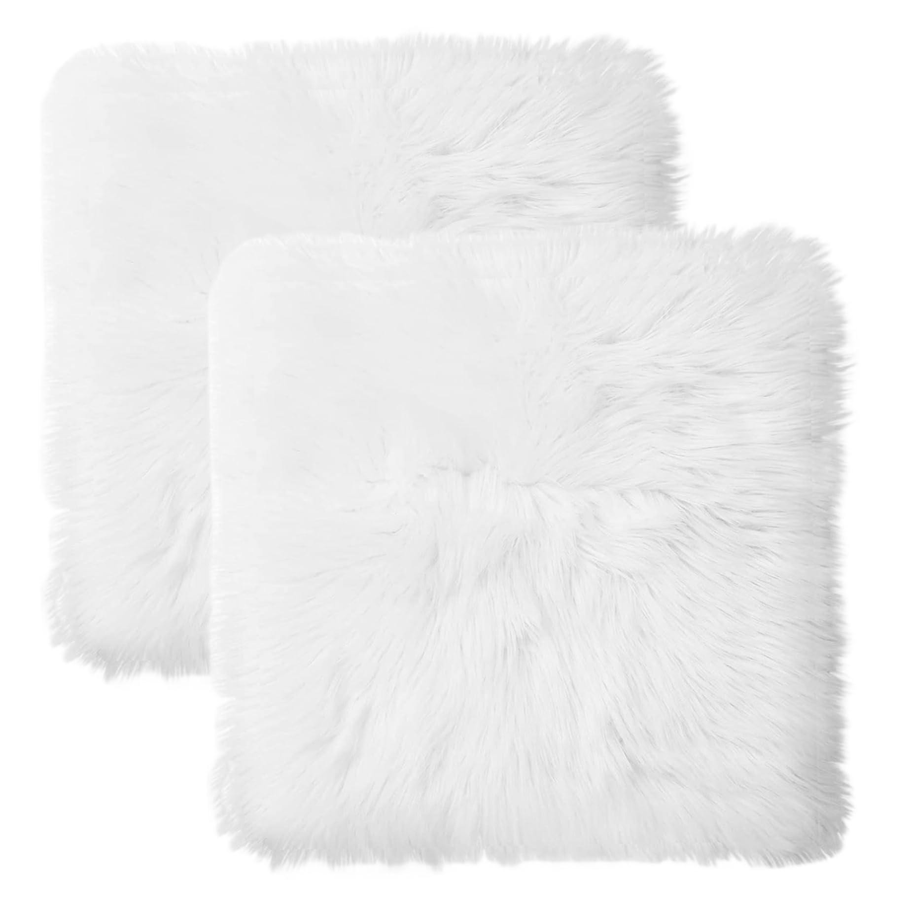 Vervevum 2PCS Fuzzy Chair, Soft & Comfortable Seat Cushion, 20x20 Inch Chair Cushions, Washable Faux Throw for Living Bedroom Bedroom Indoor Sofa Supplies, Seat Cushion