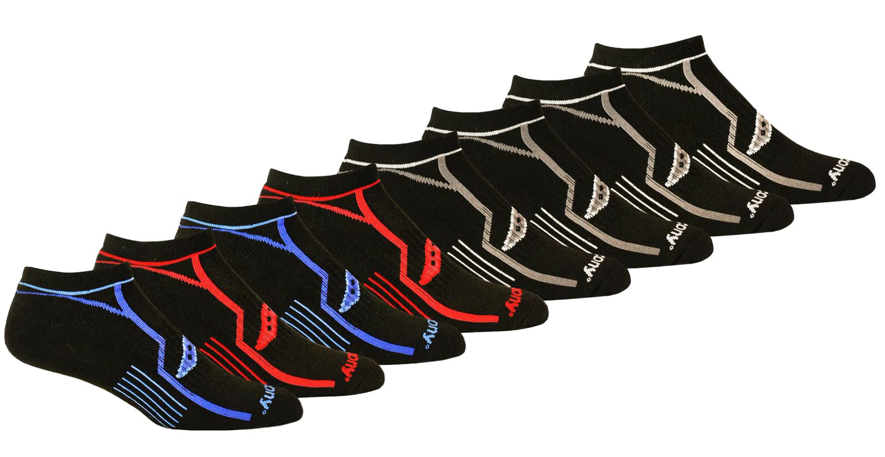 Sauconymens Performance Comfort Fit No-Show Socks Running Socks (pack of 8)