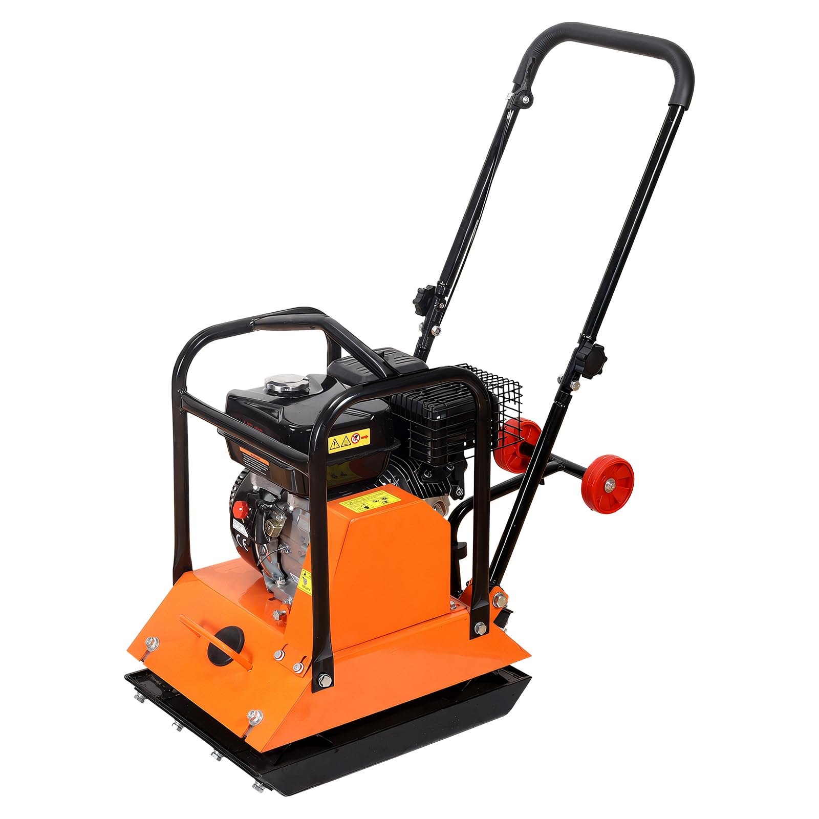 VEVOR Compactador de Tierra Motor de Gasolina de 6,5 HP y 212 cc, Compactador Vibratorio de Placa 6400 VPM, 20-25 m/min, Fuerza de Compactación de 15 kN, para Caminos, Patios, Asfaltos, Paisajismo