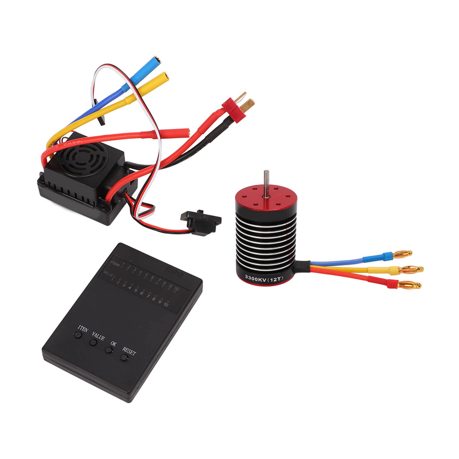 SUNGOOYUE Motor sin Escobillas RC, Motor sin Escobillas F540 3300kv + 60a Impermeable ESC + Kit Combinado de Tarjeta de Programaci¨®n para Coche de Control Remoto 1/10