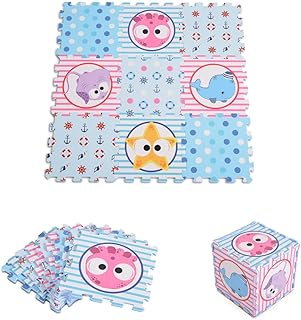 Moni Puzzle Play Mat 9 Piezas Alfombra Tamaño 31 x 31 cm Espuma EVA, Color:Azul