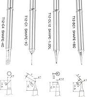 Vista 13 de Yetaha 4 puntas de soldador, herramienta de estación de soldadura serie T12, kit de puntas de soldador para estación de soldadura Hakko FX-951