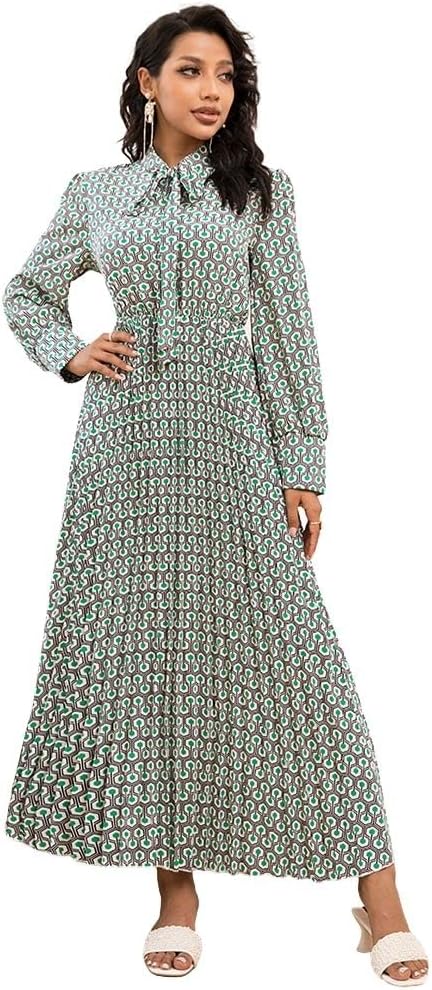 FridayInWomen's Bohemian Floral Abaya Fashion Long Dresses