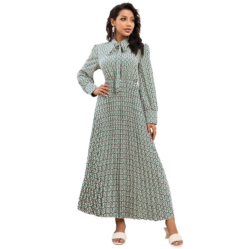 FridayInWomen's Bohemian Floral Abaya Fashion Long Dresses