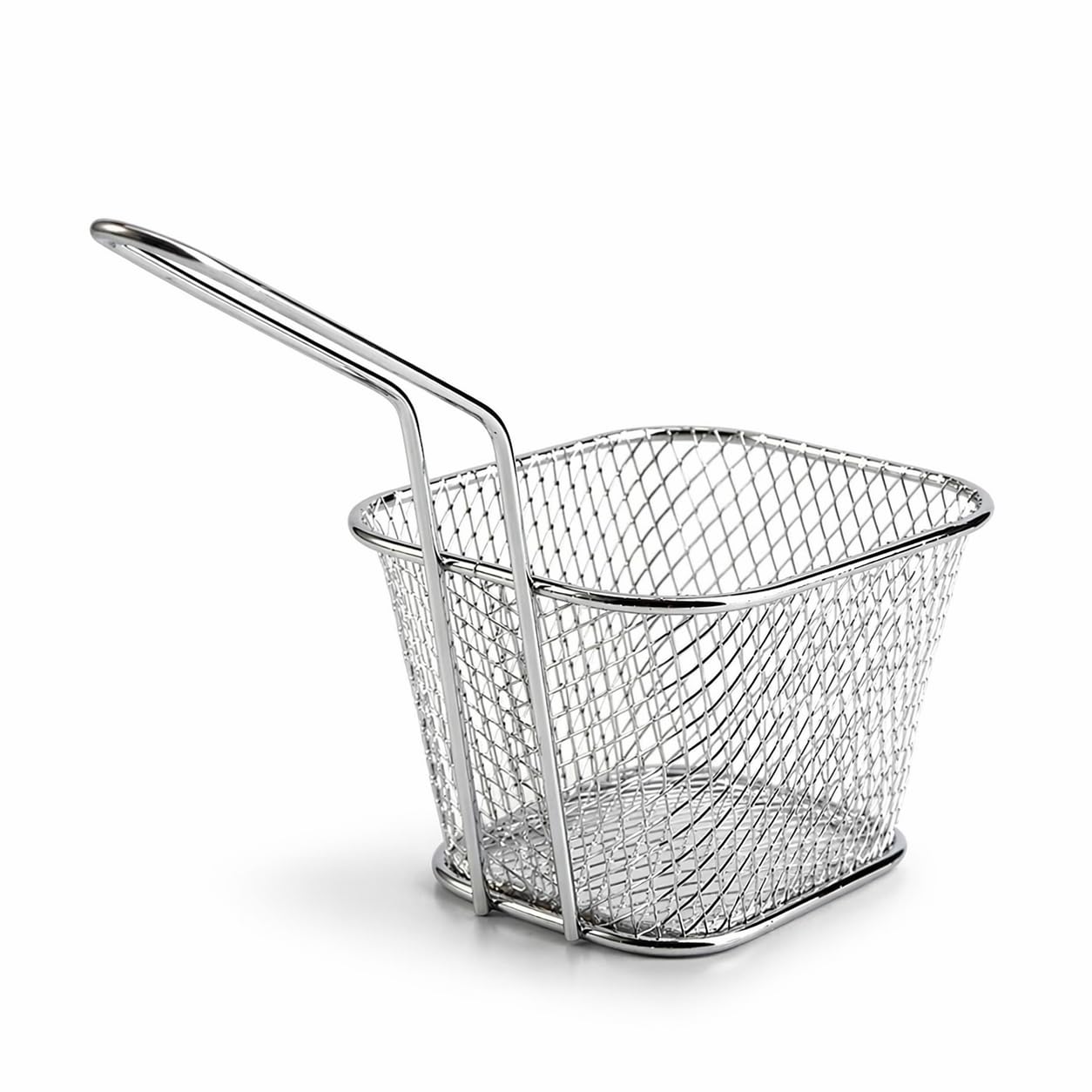 Panier à frites en acier inoxydable rigide avec finitions soignées pour service de table