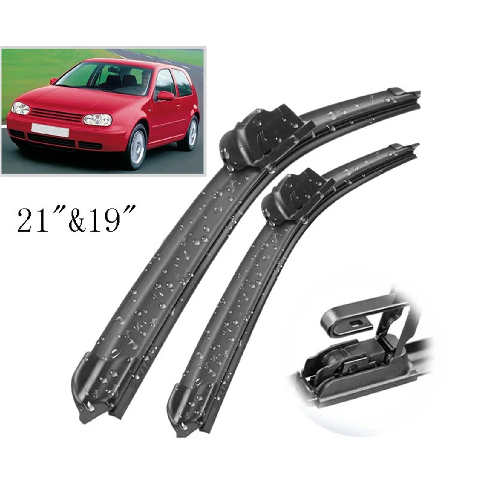 Limpiaparabrisas Coche Compatible Con VW Para Golf Para Mk4 1997 1998 1999 2000-2004 Escobillas De Limpiaparabrisas Delanteras Limpiaparabrisas Ventana De Coche Cepillos Antilluvia 21"+19"