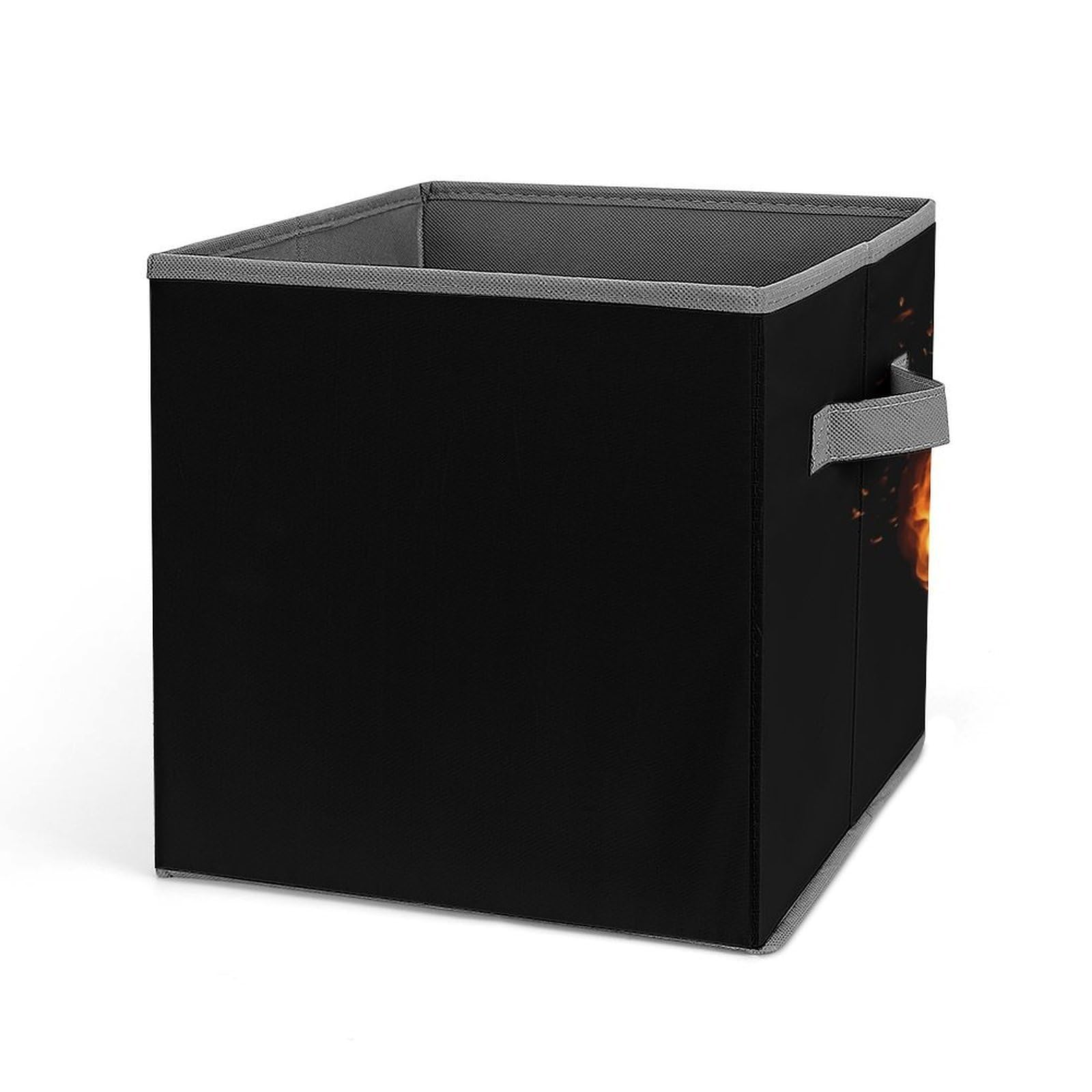 Fodpand Style Fire Baseball Storage Cubes Foldable Decorative Fabric, Storage Bins Baskets With Handles, Closet Organizers And Storage For Home, Office,Closet, Clothes