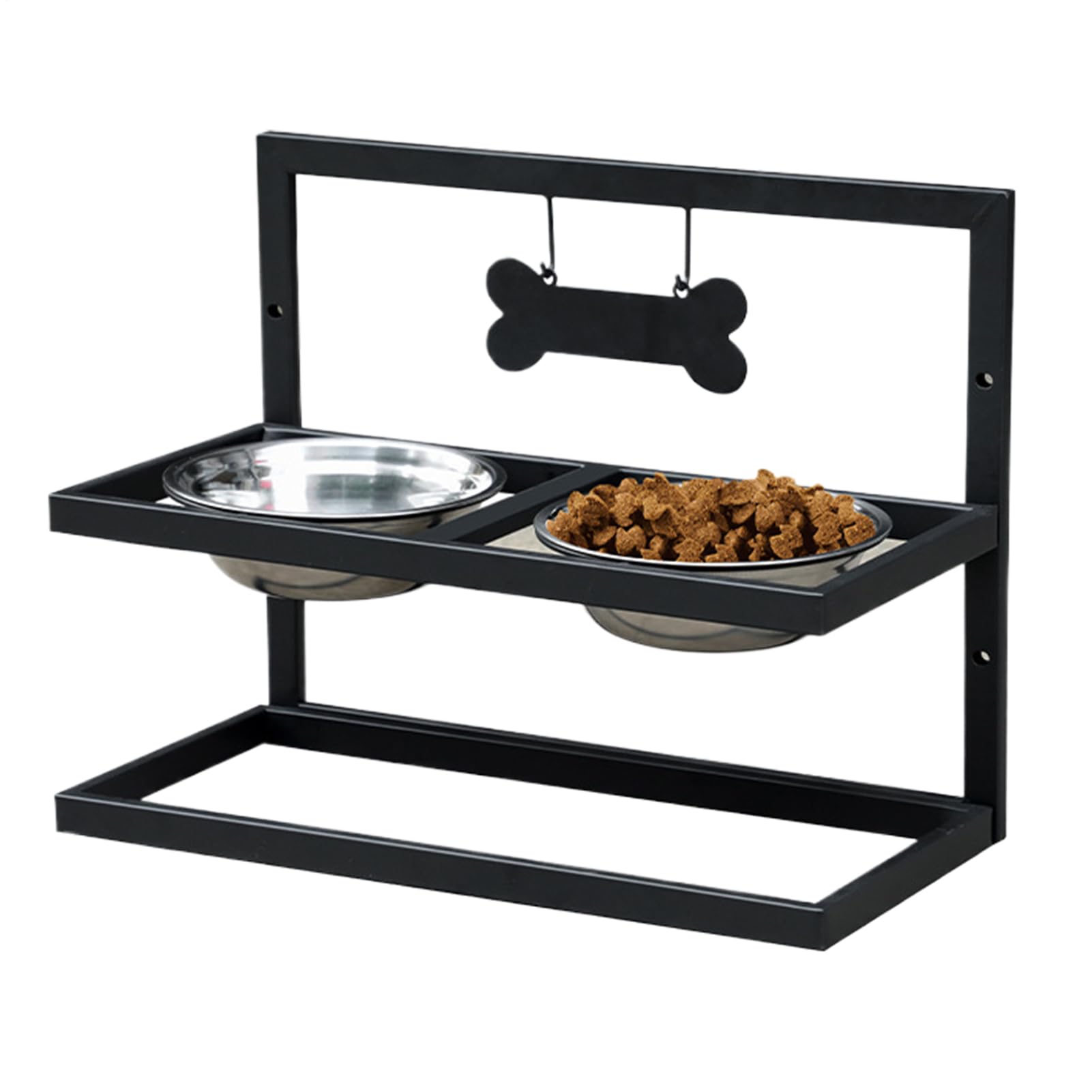 Soporte Elevado de Cuencos de Perros Elevado con Altura Ajustable | Soporte alto antideslizante para cuenco canino para Hogar Salón Cocina Apartamento Comedor Patio Garaje Exterior