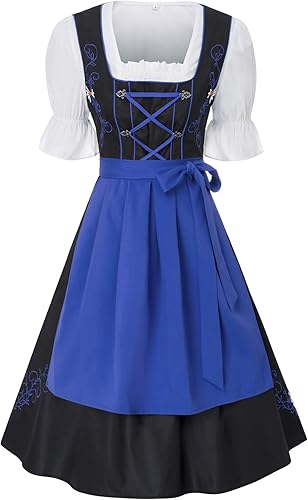 JASAMBAC - Vestido de mujer de 3 piezas, disfraz para Oktoberfest, festival de cerveza bávara alemana