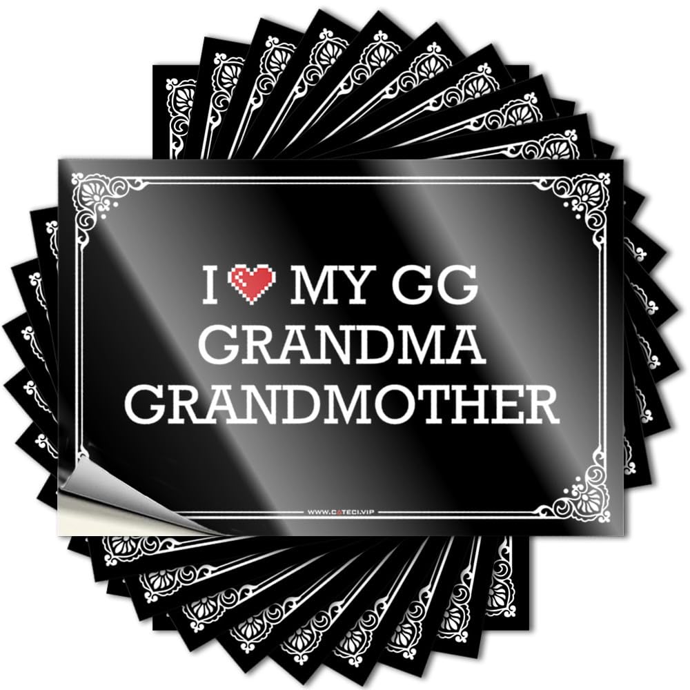 Western Tattoo Aesthetic Decals, Backyard Accessories Cute Pattern Design for Interesting Notebook | Door Removable Vinyl I Love My Gg Grandma Grandmother(8X12CM)