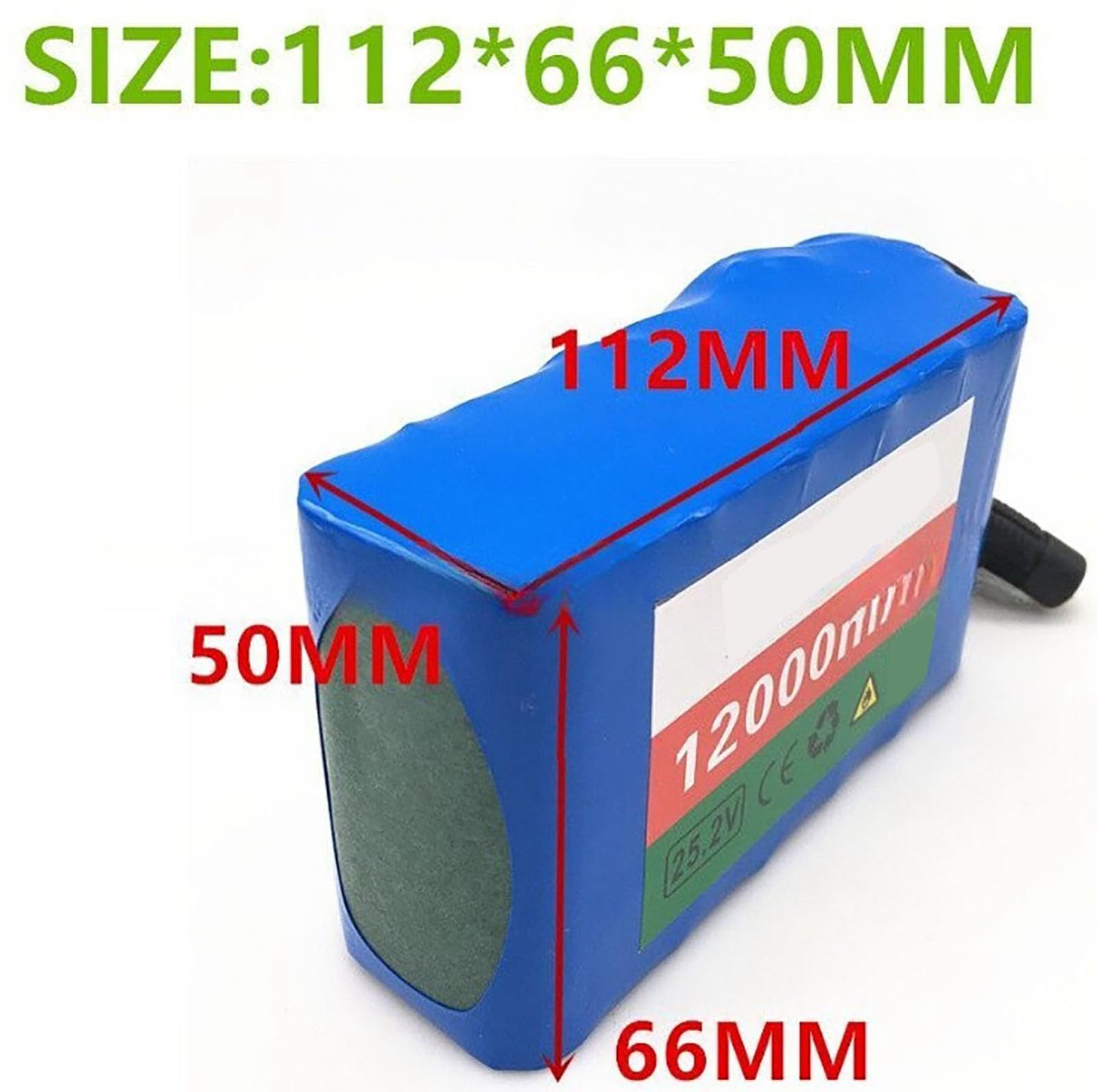 24V 12Ah 6S2P Batteria Per Bicicletta Elettrica Con Caricabatteria Protezione BMS Integrata, 25.2V 12Ah Ricaricabile Batteria 24V 12Ah,T