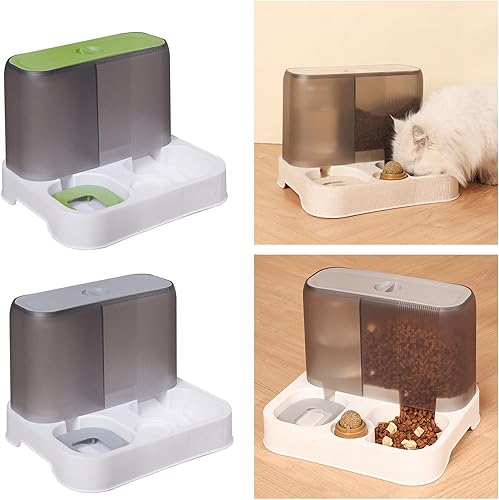 Miniatura 2 de Alimentador automático para mascotas + bebedero para alimentos, recipiente antifugas, fuente de agua 2 en 1, comedero de agua para perros grandes