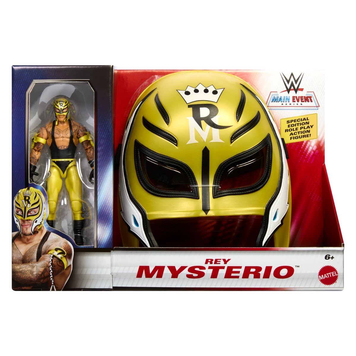 WWE Main Event Series Rey Mysterio Special Edition Rollenspiel Actionfigur und Maske Set
