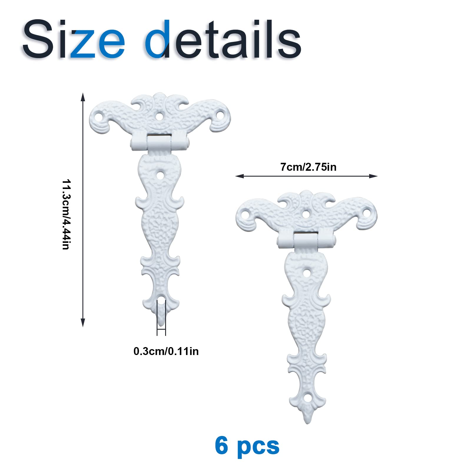 6x Antike Scharniere Bronze - Retro Scharniere Für Möbel & Truhen