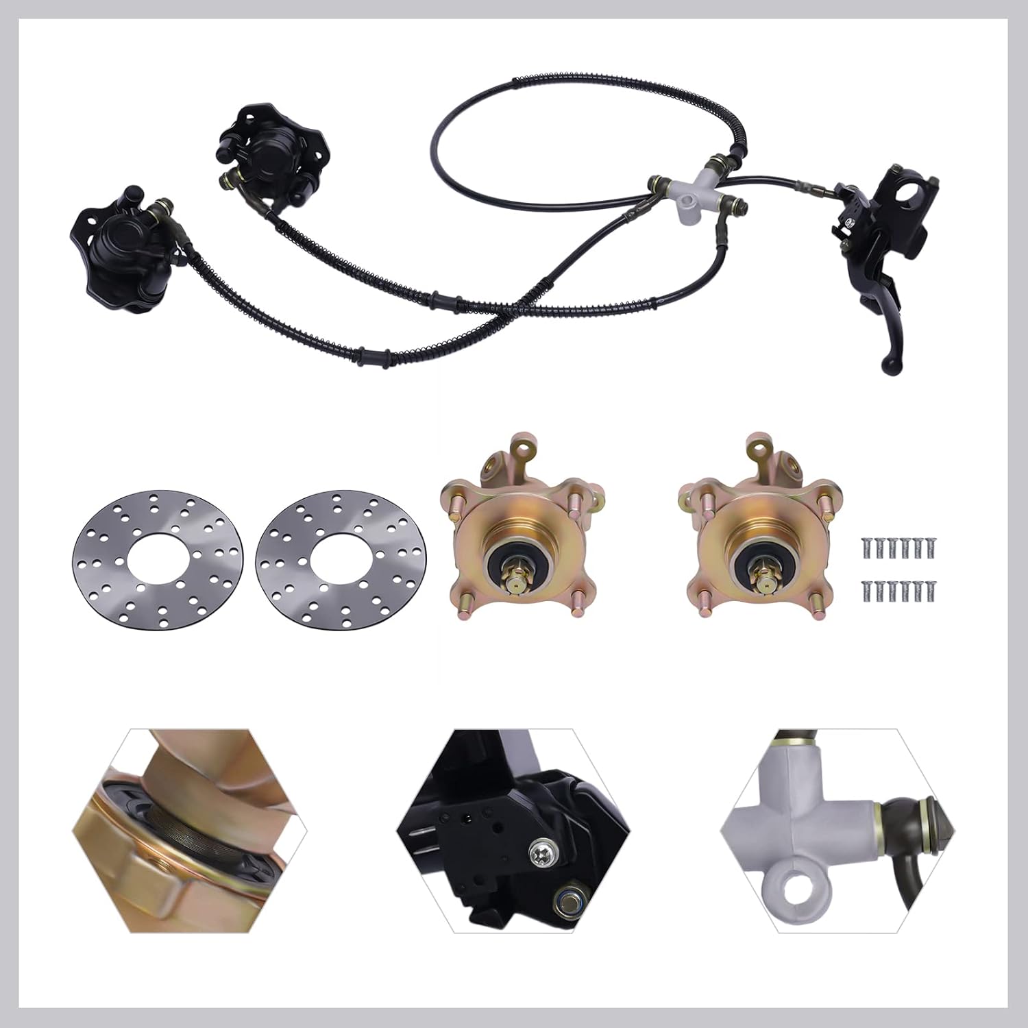 ATV Front Steering Knuckle Spindle Wheel Hub Assembly for 125cc 150cc 200cc 250cc Quad Dirt Bike Atv Buggy Motorcycle