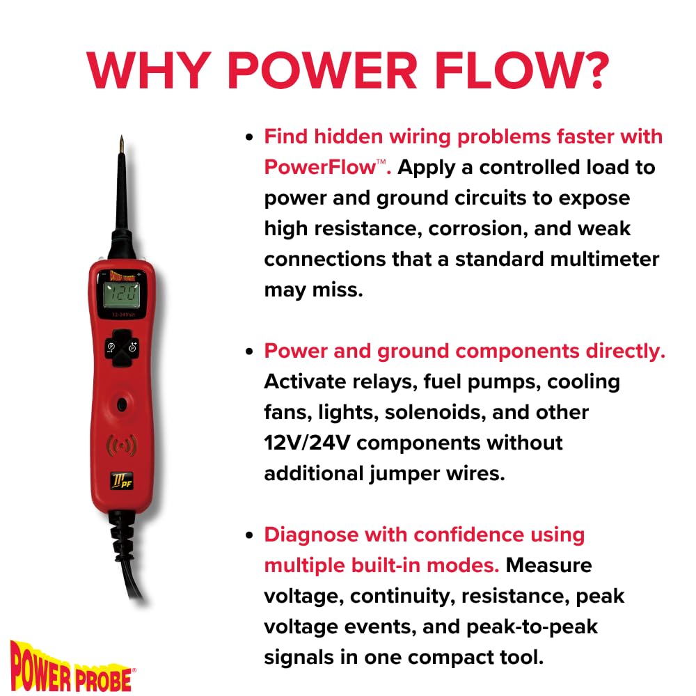 Power Probe 3 Circuit Tester with PowerFlow™ Load Testing (PP3PFRED)