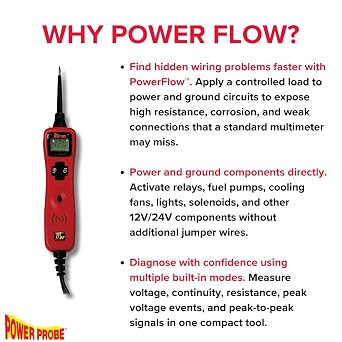 Power Probe 3 Circuit Tester with PowerFlowTM Load Testing (PP3PFRED)