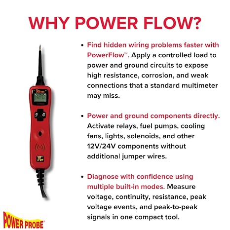 Power Probe 3 Circuit Tester with PowerFlowTM Load Testing (PP3PFRED)