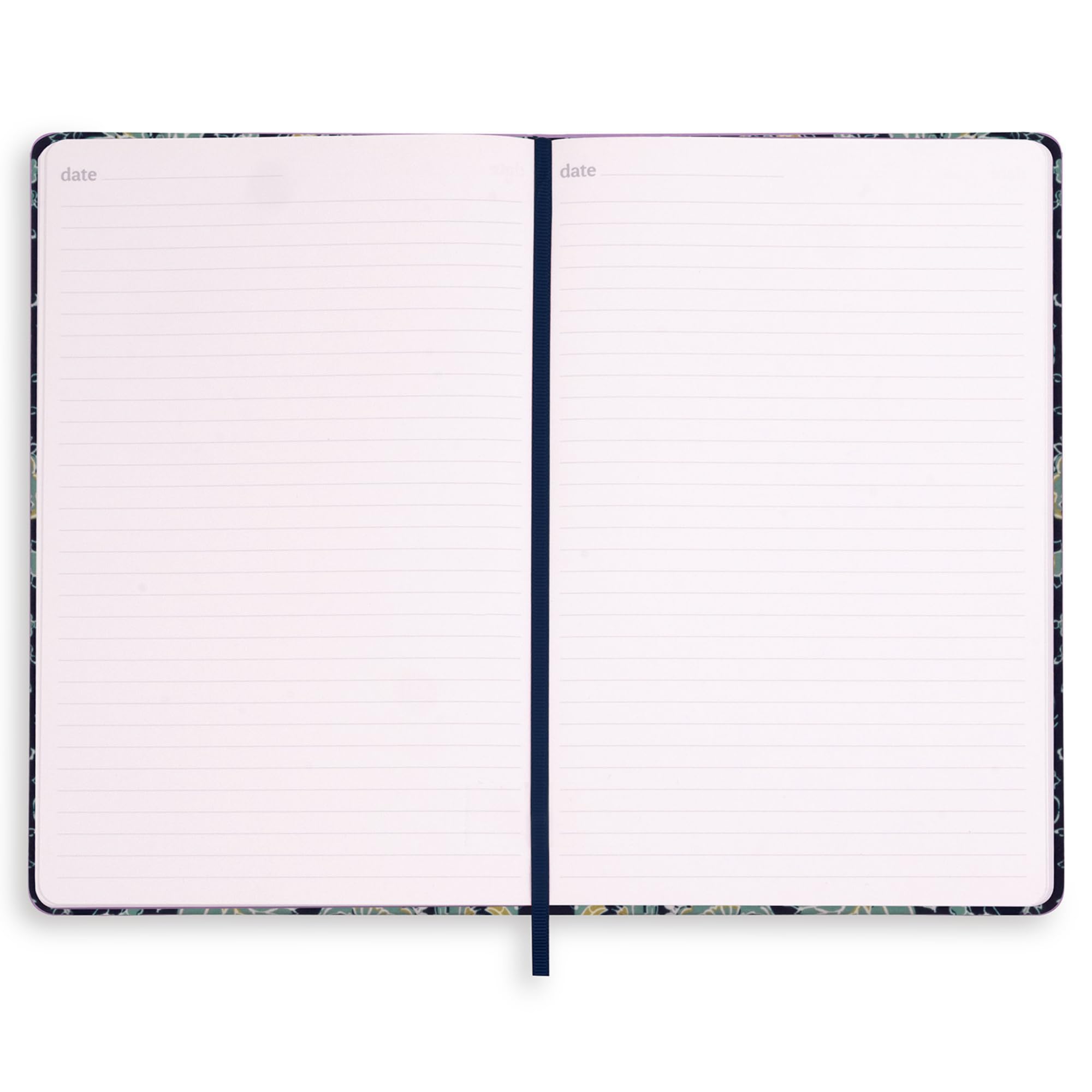 Vera Bradley Diario da donna in tessuto floreale con 160 pagine a righe e nastro segnalibro, motivo cachemire con pietre preziose, colore:
