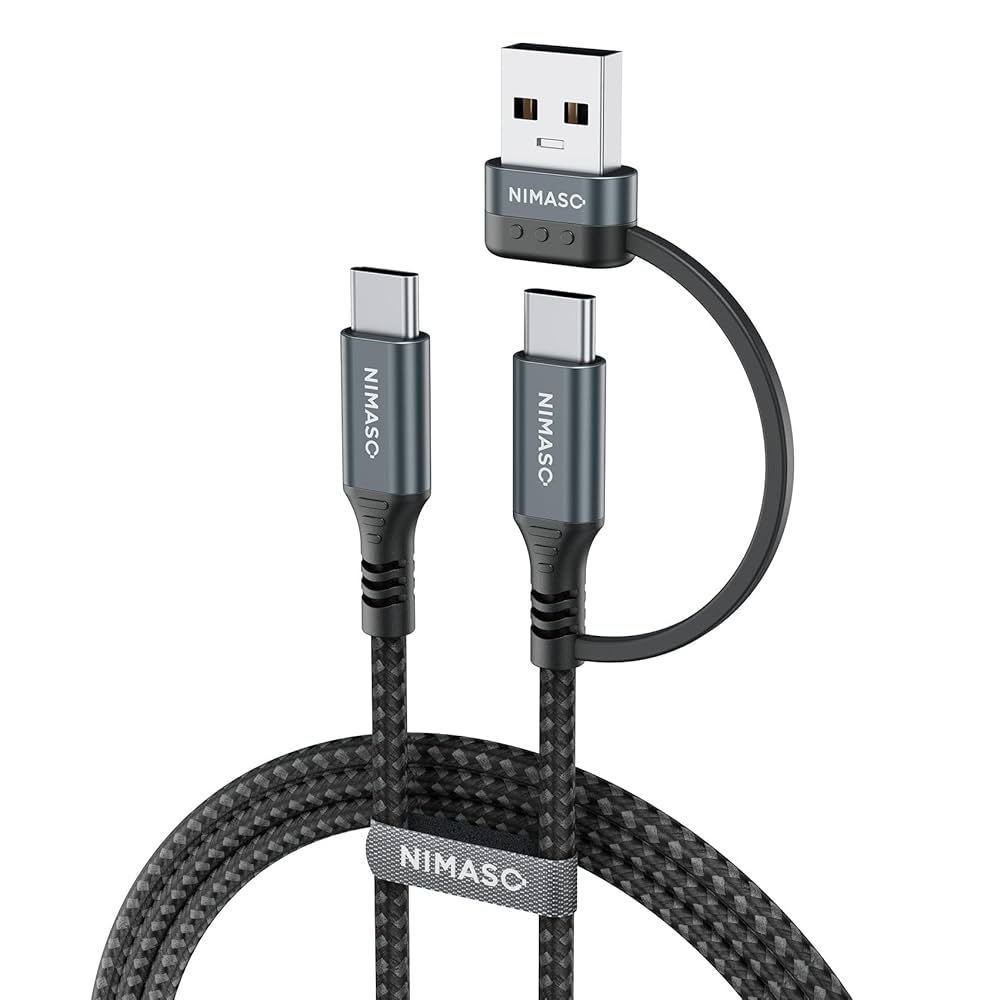 2in1 USB C ケーブル 1M PD対応 100W急速充電 1m 240W/100W 1M 2M 3M