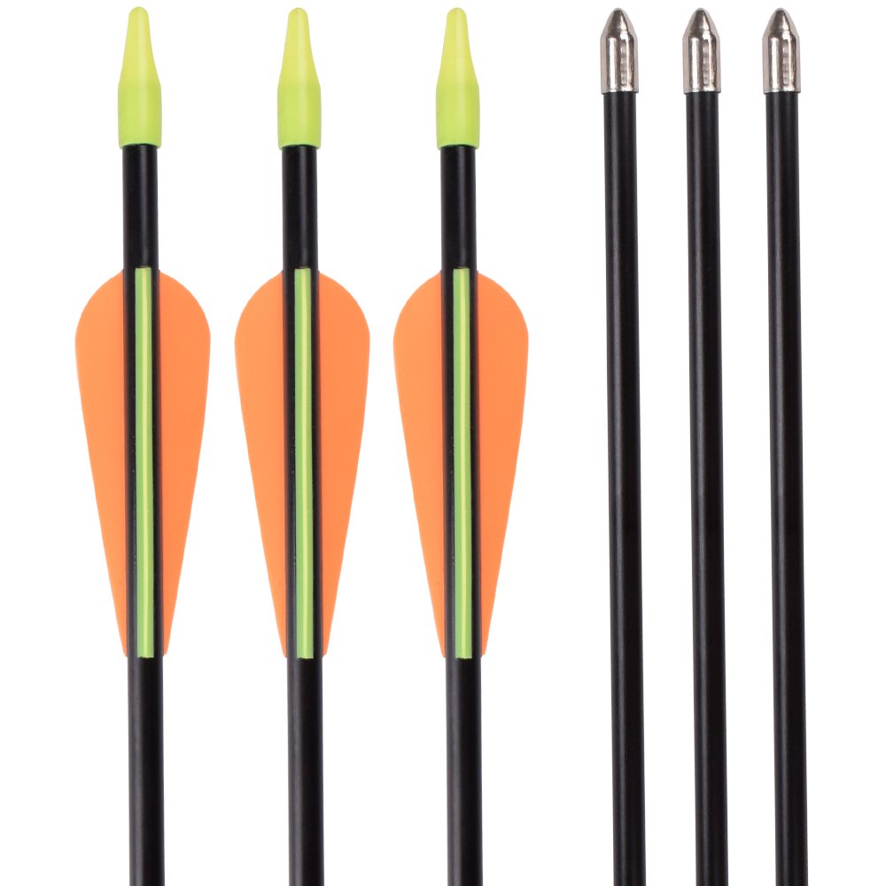 NIKA ARCHERY 28 30 31 Zoll Pfeil Fiberglas-Bogenschießen-Zielpfeile – Übungspfeil oder Jugendpfeil für Recurvebogen-Compoundbogenschießen (6/12 Stück)