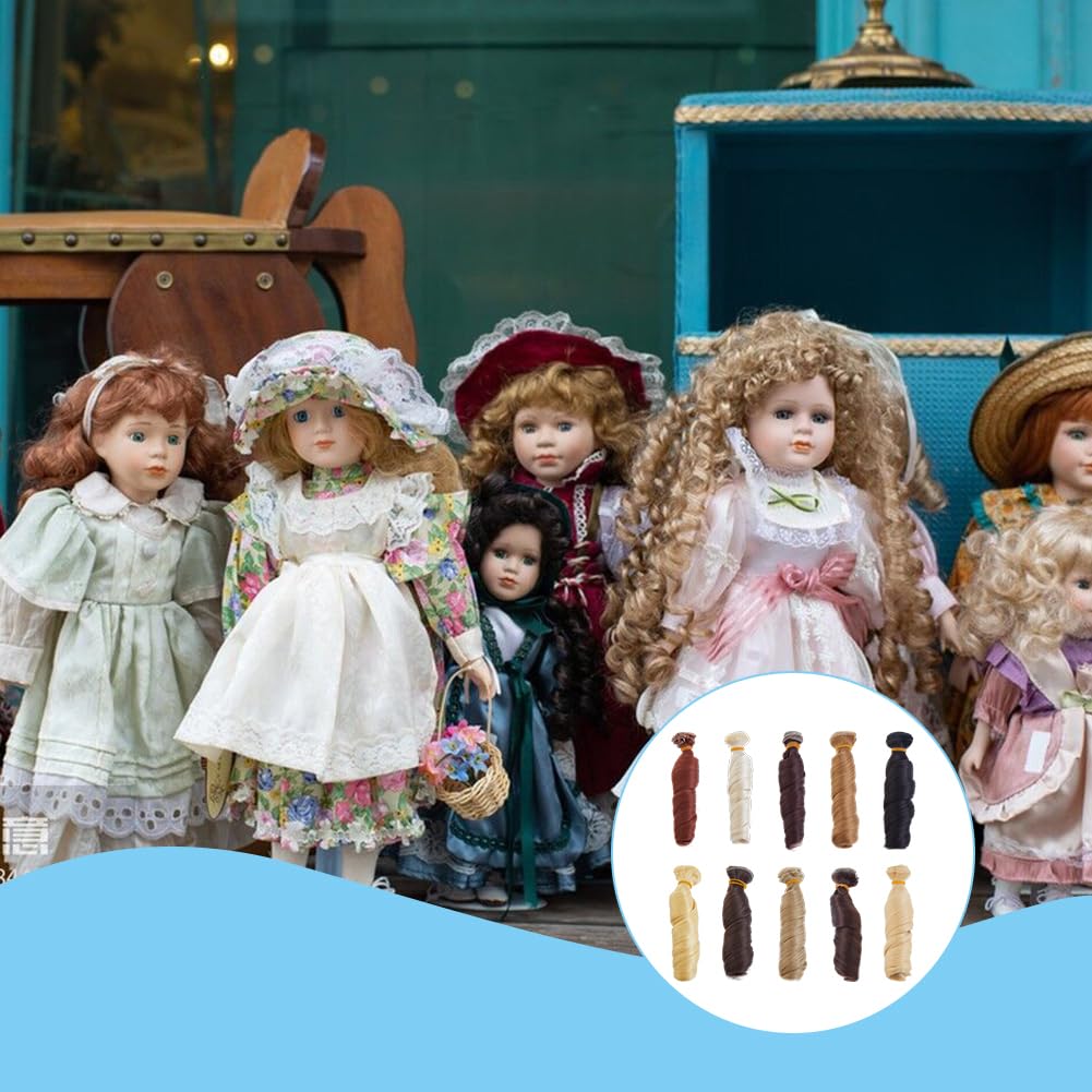 SUPERFINDINGS 10 Stili Tenderness Doll Hair Wefts Fai da Te Doll Hair Crafts Accessori Parrucca per Bambola Capelli Lisci per Bambola Extension per Capelli per Bambola Materiali per La Creazione