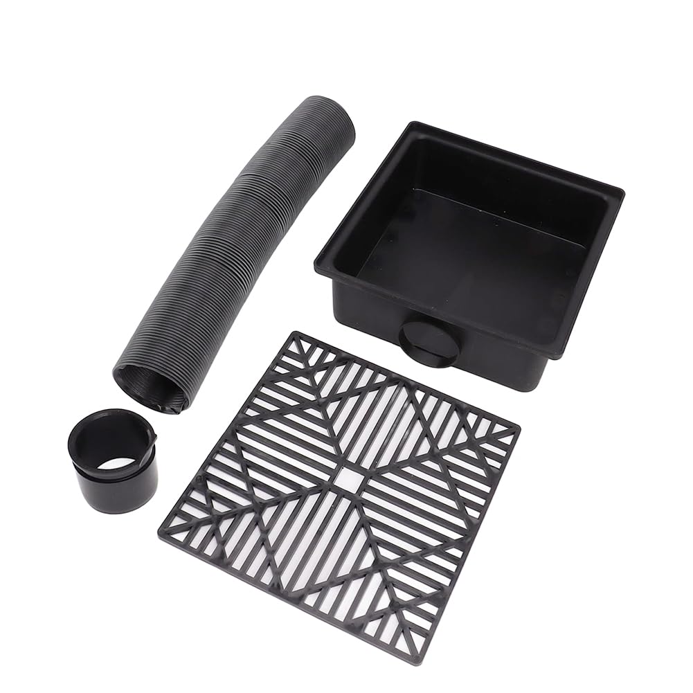 Extensión Flexible para Canalones y Bajantes - Tubo de PVC Extensible (41-155 cm), Diámetro Interno 6.5 cm, para Canalón de Lluvia y Desagüe de Tejado Negro