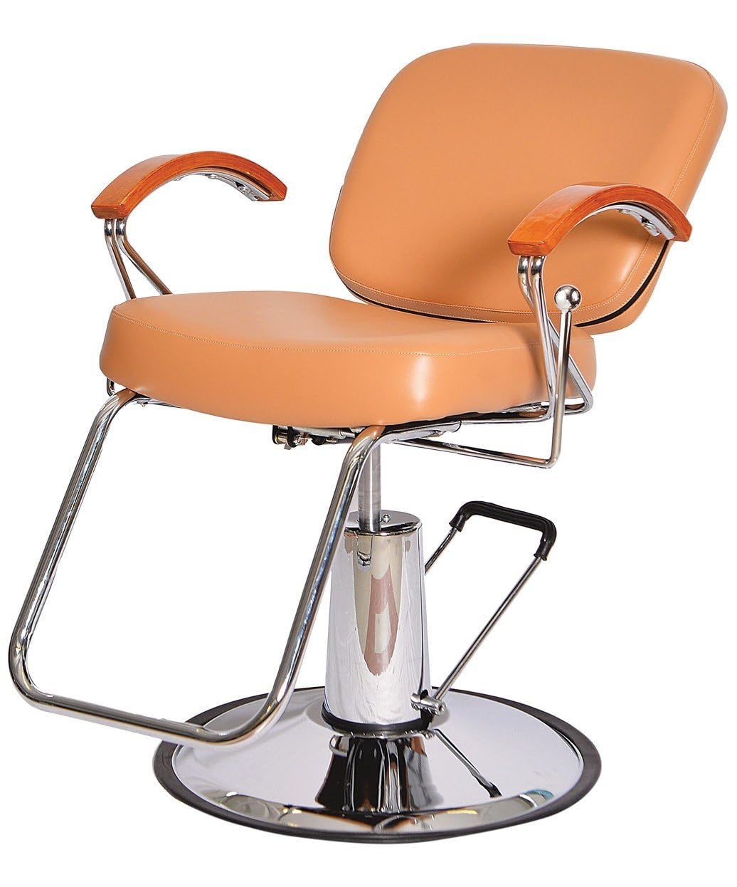 Pibbs 5946 Samantha All-Purpose Salon Chair, Made in USA, Reclining Back, Wide Seat, Classic Wooden Arms, Heavy-Duty Hydraulic Lift, Ideal for Styling, Shampooing, Waxing & Barber Services PIB-5946