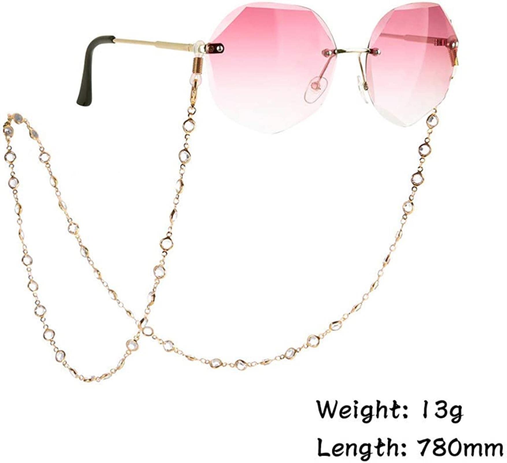 REVAHI Cadena ed Cadena de Cuello de Mujer para Gafas de Sol Cadenas de Soporte de Gafas Cordón Cordón de anteojos Correa Cuerda
