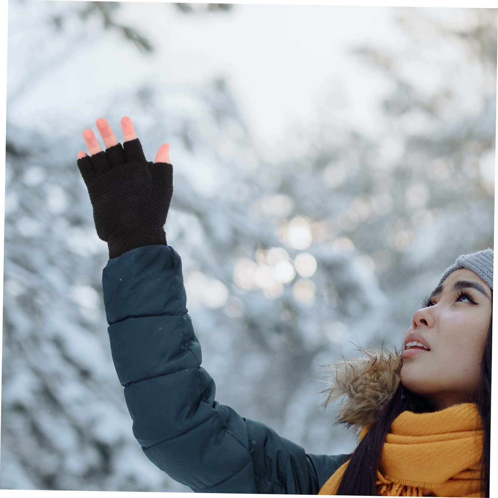 BESPORTBLE 5paia Guanti Termici Elettrici Per Inverno Guanti Riscaldati Mezze Dita Per Sci e Attività Outdoor Impermeabili e Lavabili