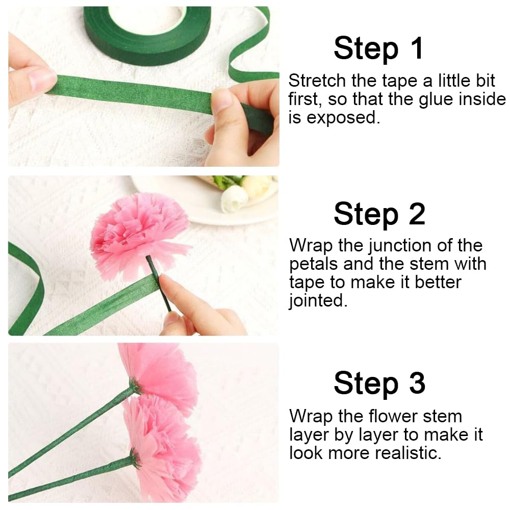 100 Fili Per Fiori Fai Da Te - Gambi In Ferro Rivestiti, Bianco E Verde, 36 Cm - Foto 10