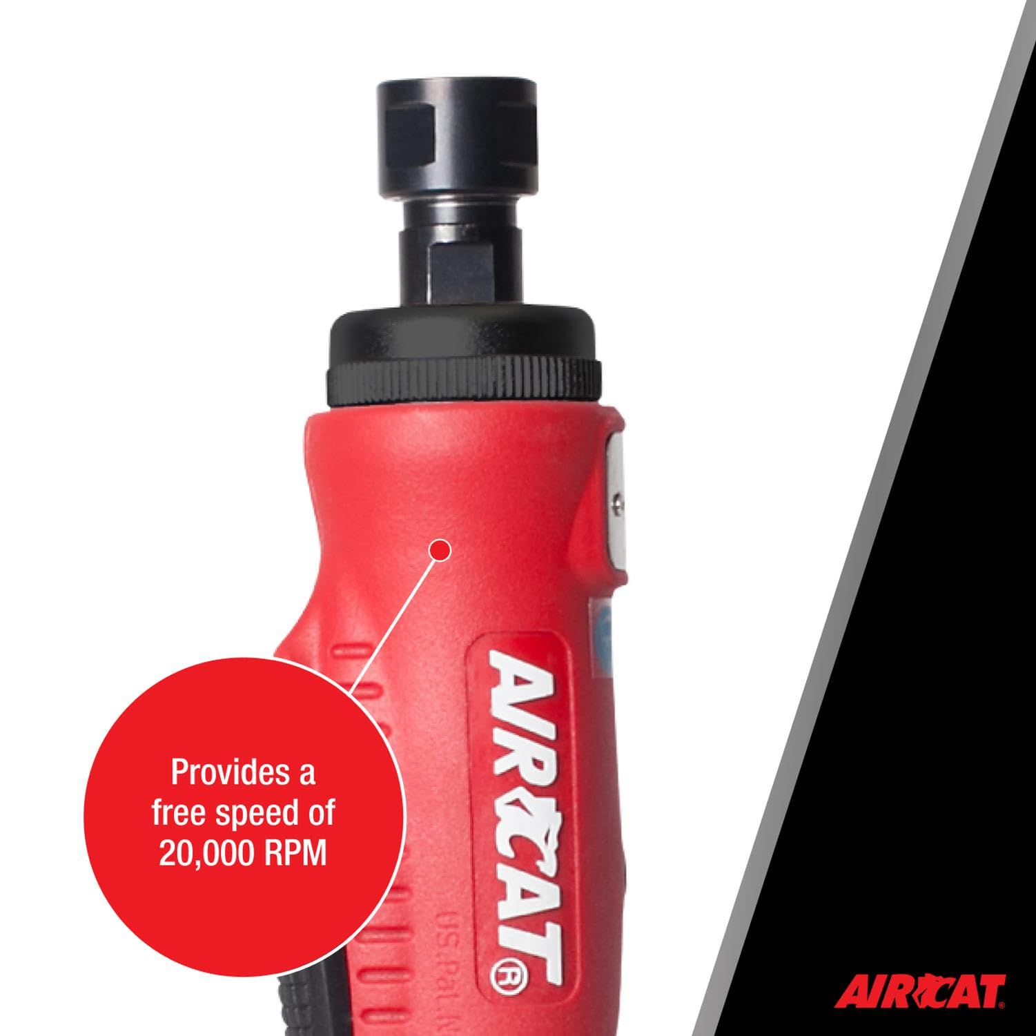 AIRCAT Pneumatic Tools 6200: .4 HP Mini Straight Die Grinder 20,000 RPM - Image 4