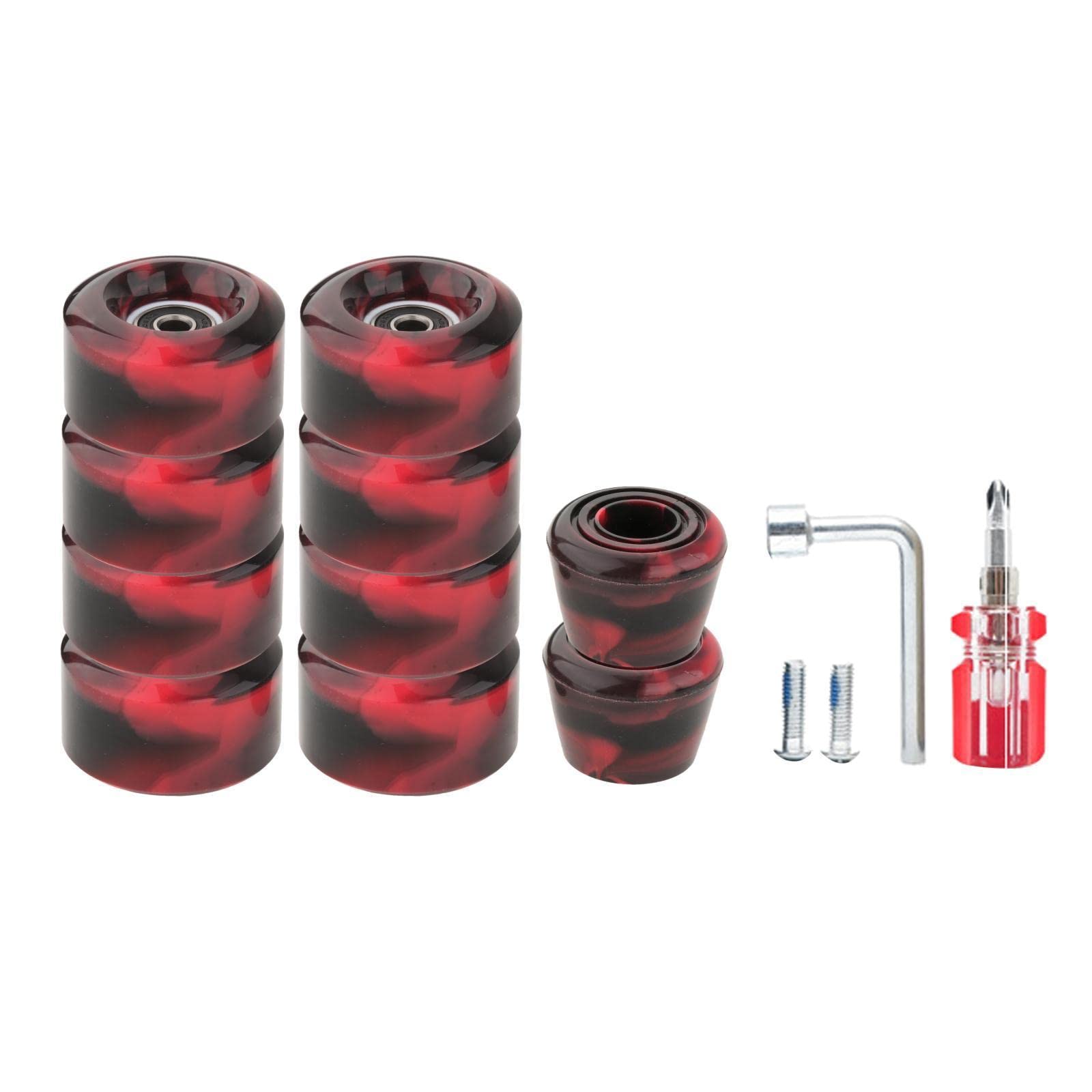 Lot de 8 Roues de Patin à roulettes avec Roulements Installés Quad Wheels pour Patinage à Double Rangée et Planche à roulettes à L'extérieur Ou à L'in
